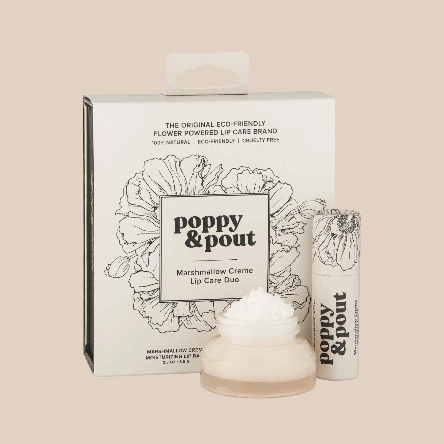 Poppy & Pout Scrub & Lip Balm Set | Marshmallow Creme