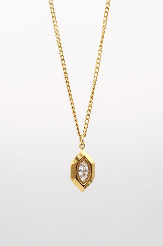 gold cubic zirconia necklace