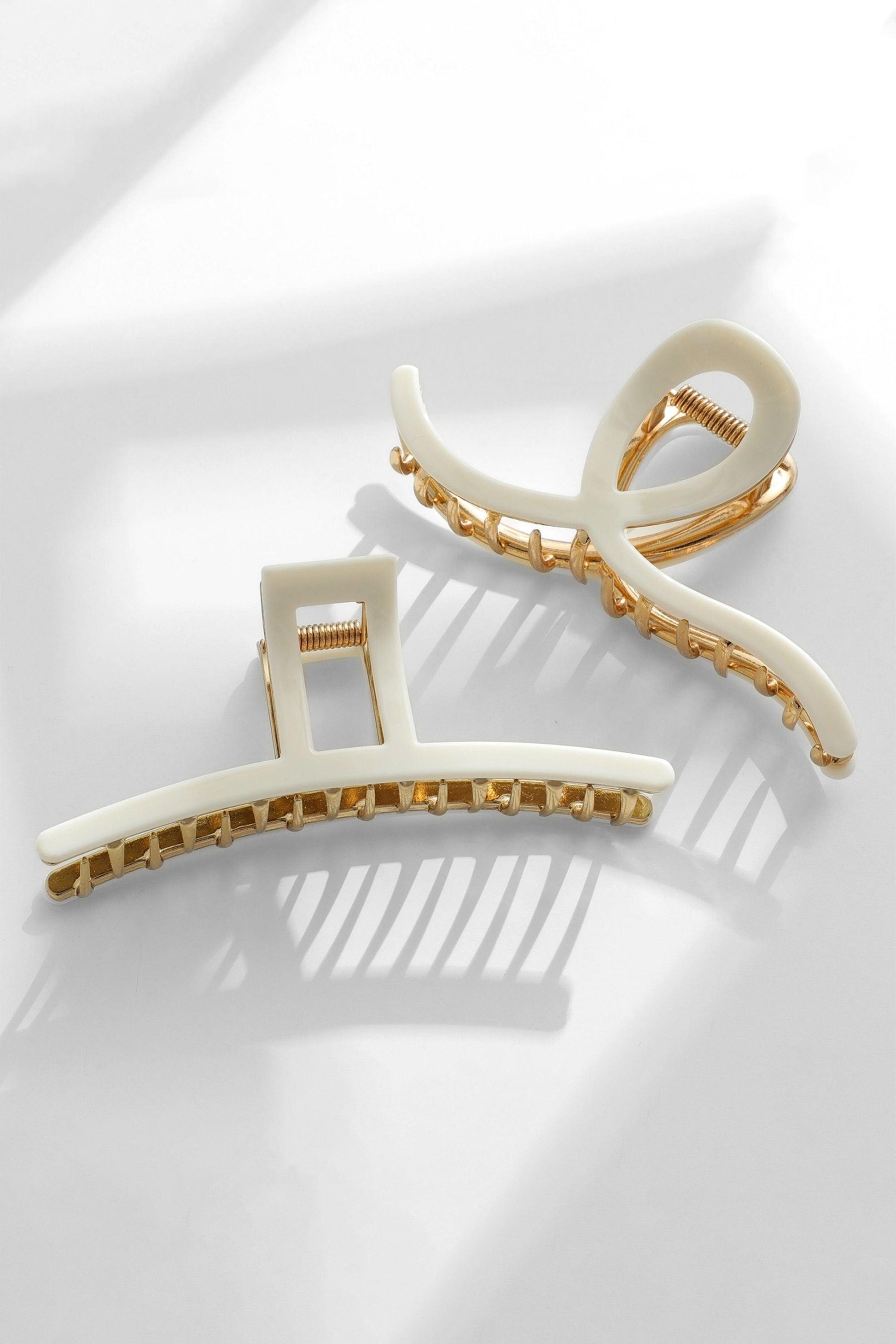 ivory gold metal claw clips