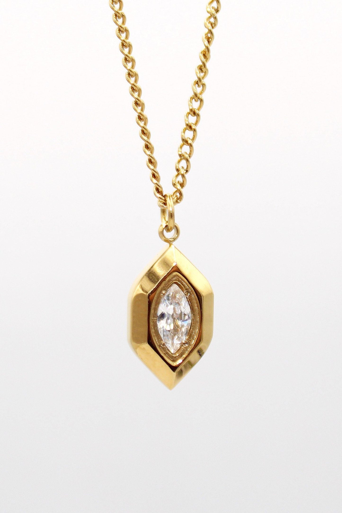 gold cubic zirconia necklace