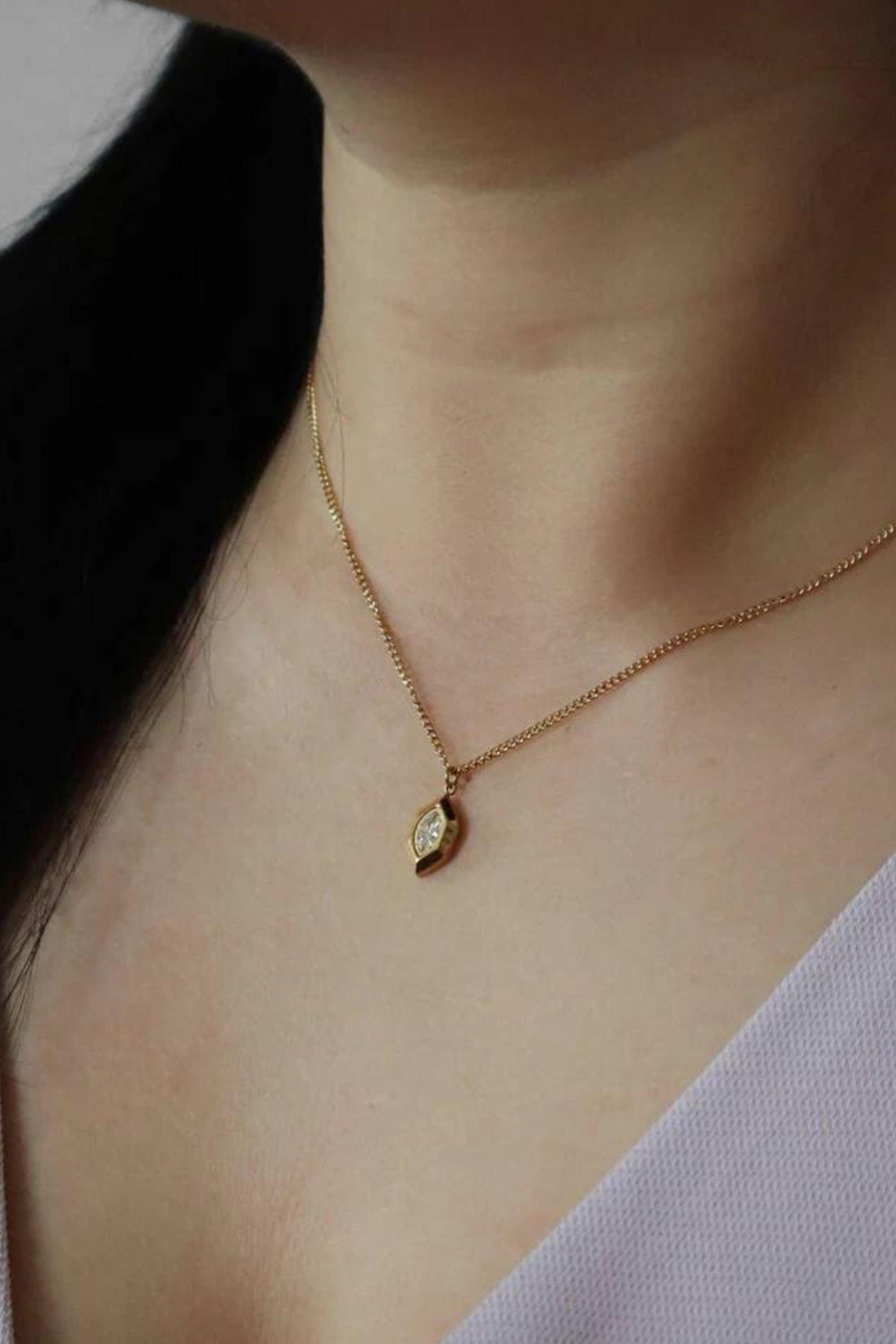 gold layering cubic zirconia necklace