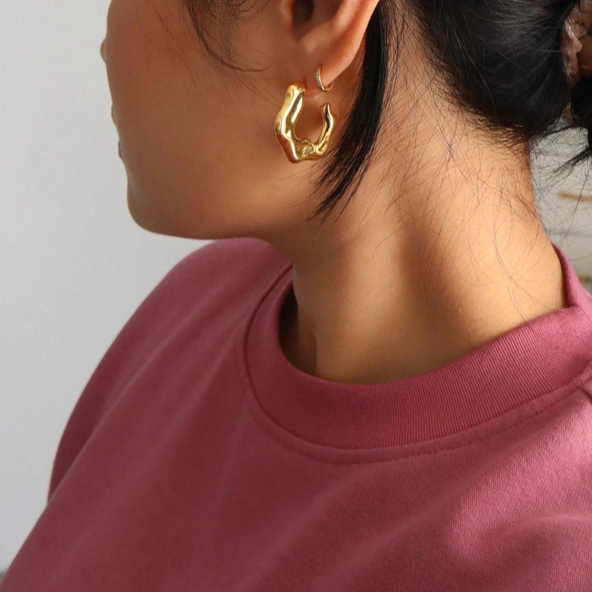 River | Large Gold Hoop Earrings