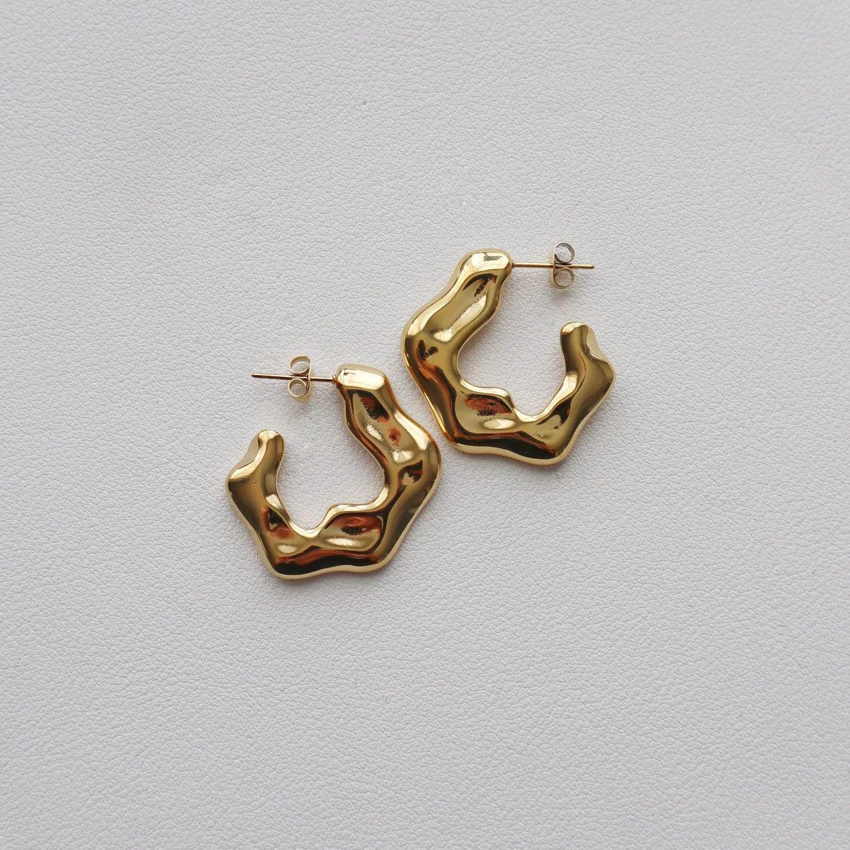 River | Large Gold Hoop Earrings