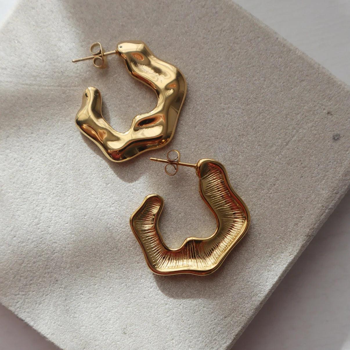 River | Large Gold Hoop Earrings