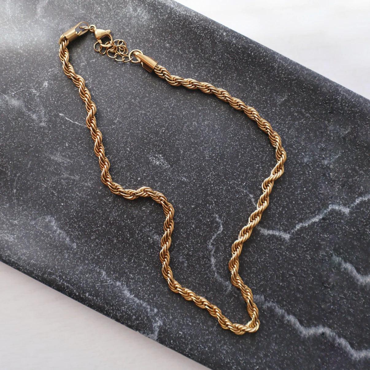 Gold Rope Chain Necklace