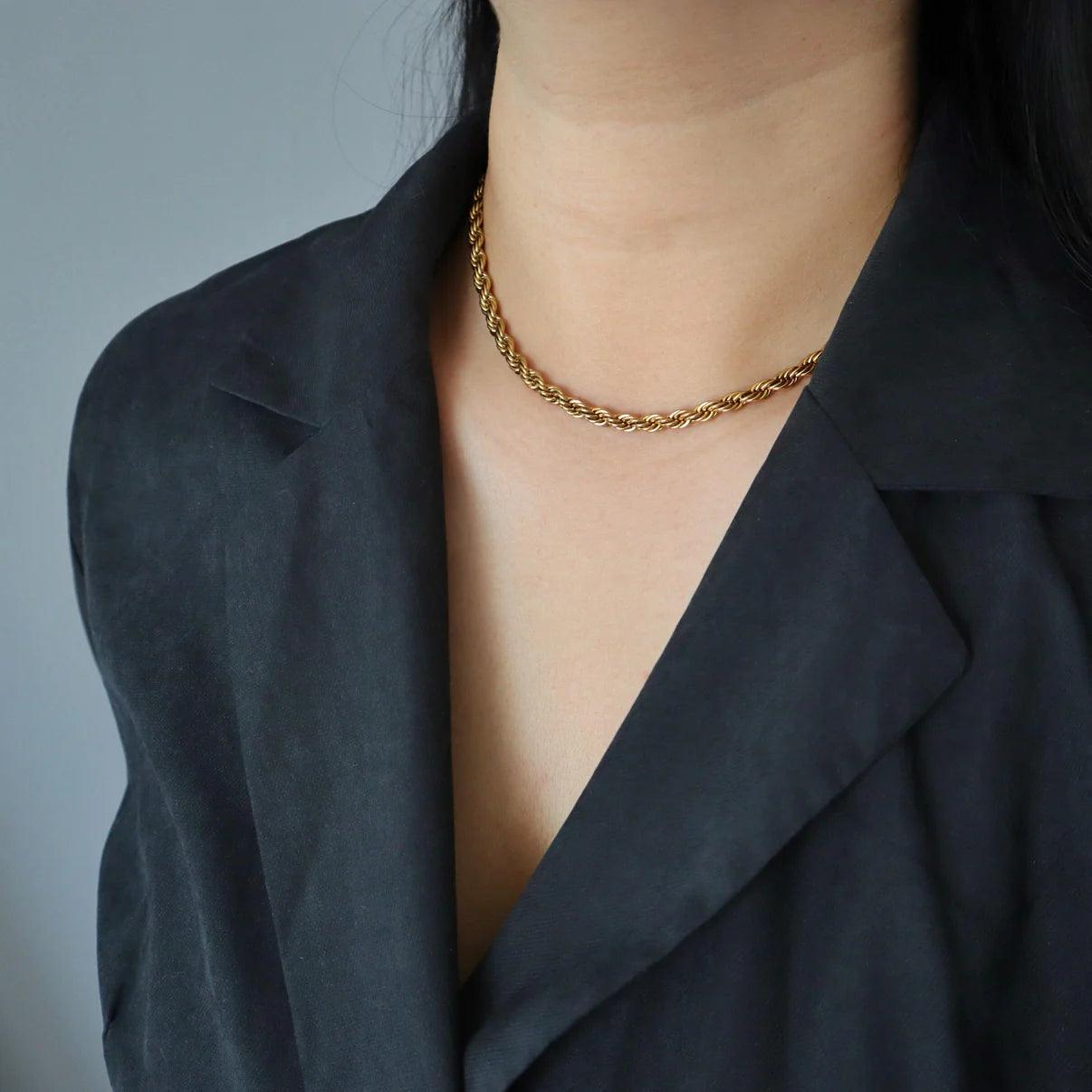 Gold Rope Chain Necklace